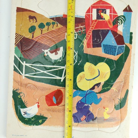 Vintage Golden Press Playskool Farm Puzzles Lot of 4 USA 80-7A 7B 7C 7D Retro - Picture 6 of 9